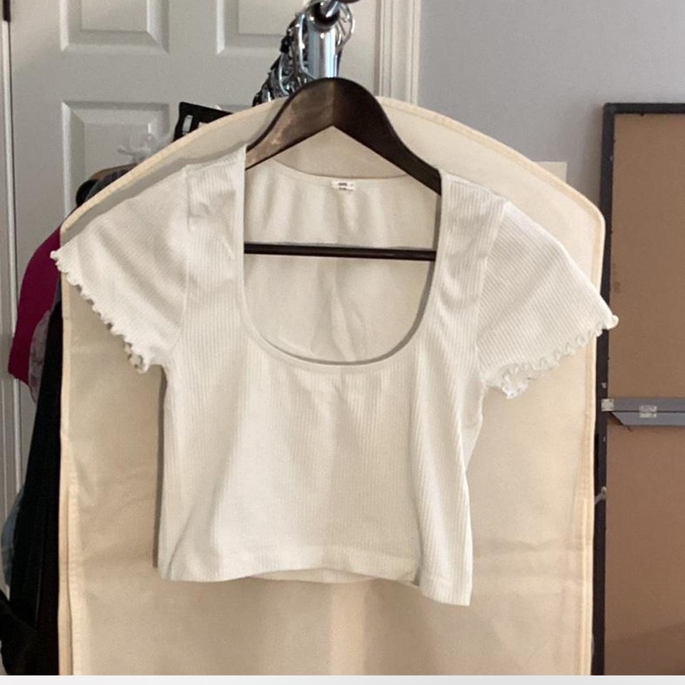 Aerie white crop top size s